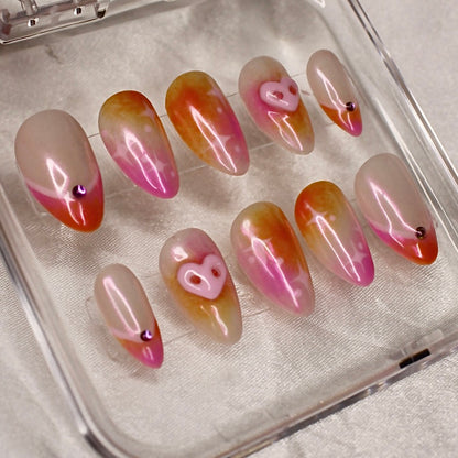 Peach Prism – Handmade Luxe Press Ons