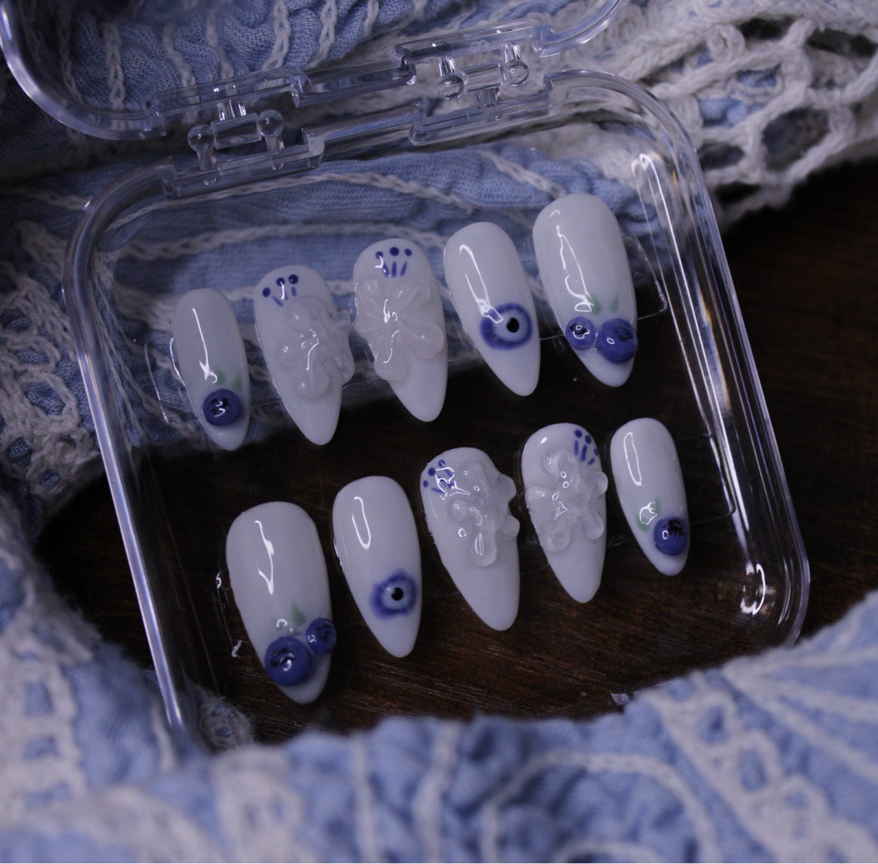 Mystic Blues - Handmade Luxe Press Ons