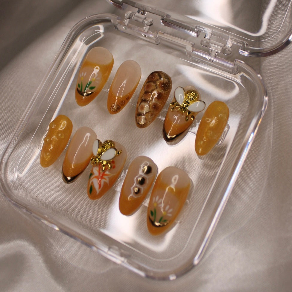 Honey Bee - Handmade Luxe Press Ons