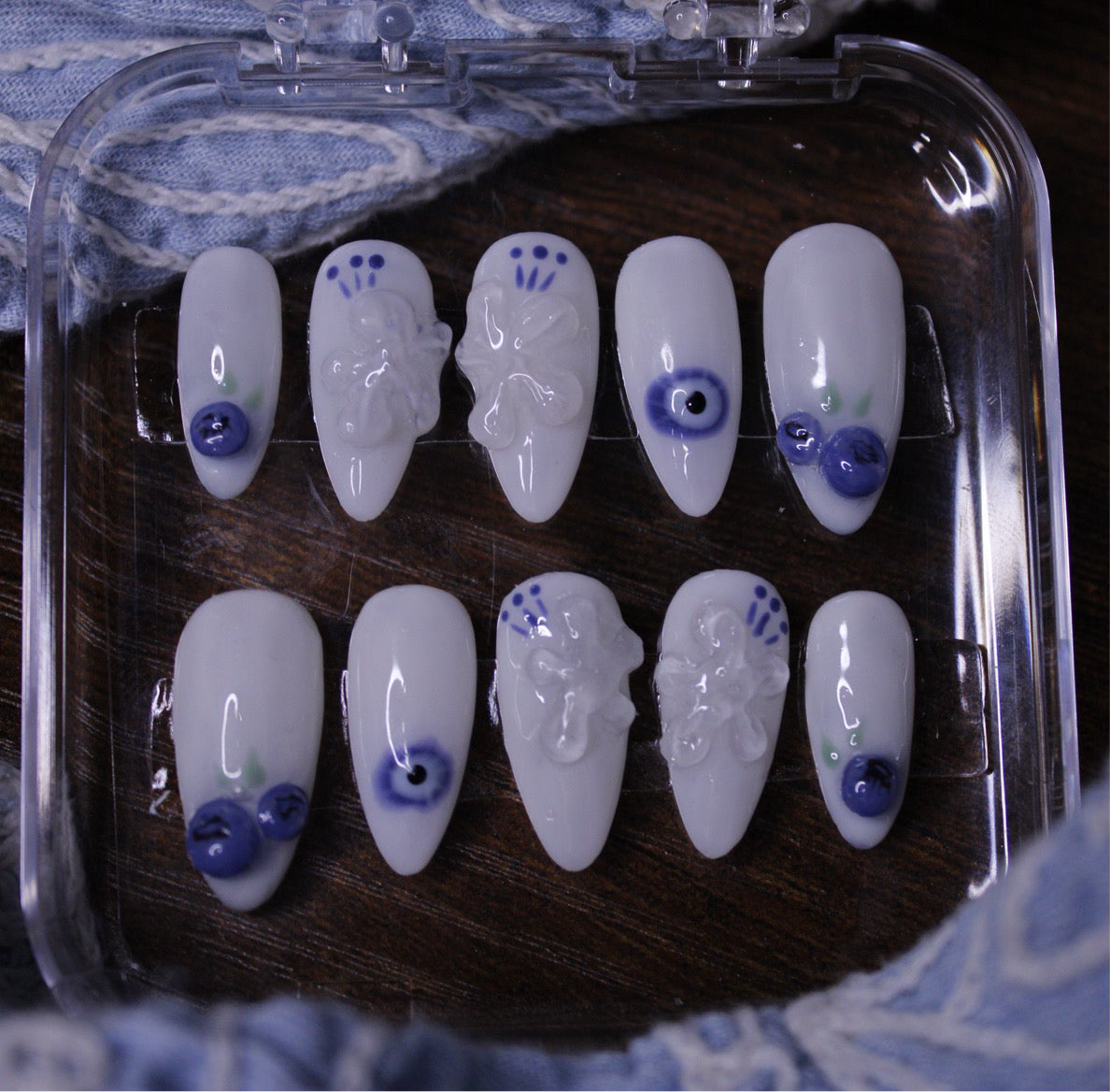 Mystic Blues - Handmade Luxe Press Ons