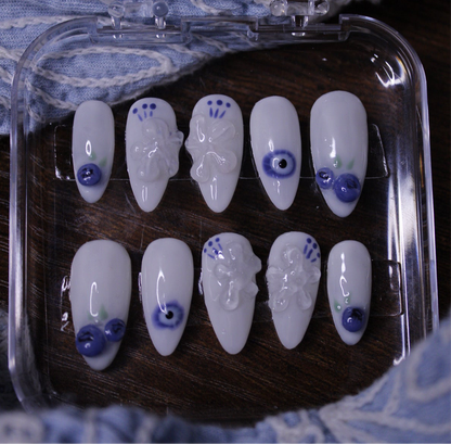 Mystic Blues - Handmade Luxe Press Ons