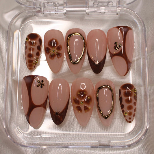 Crème Brûlée - Handmade Luxe Press Ons
