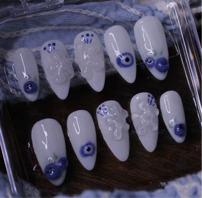 Mystic Blues - Handmade Luxe Press Ons