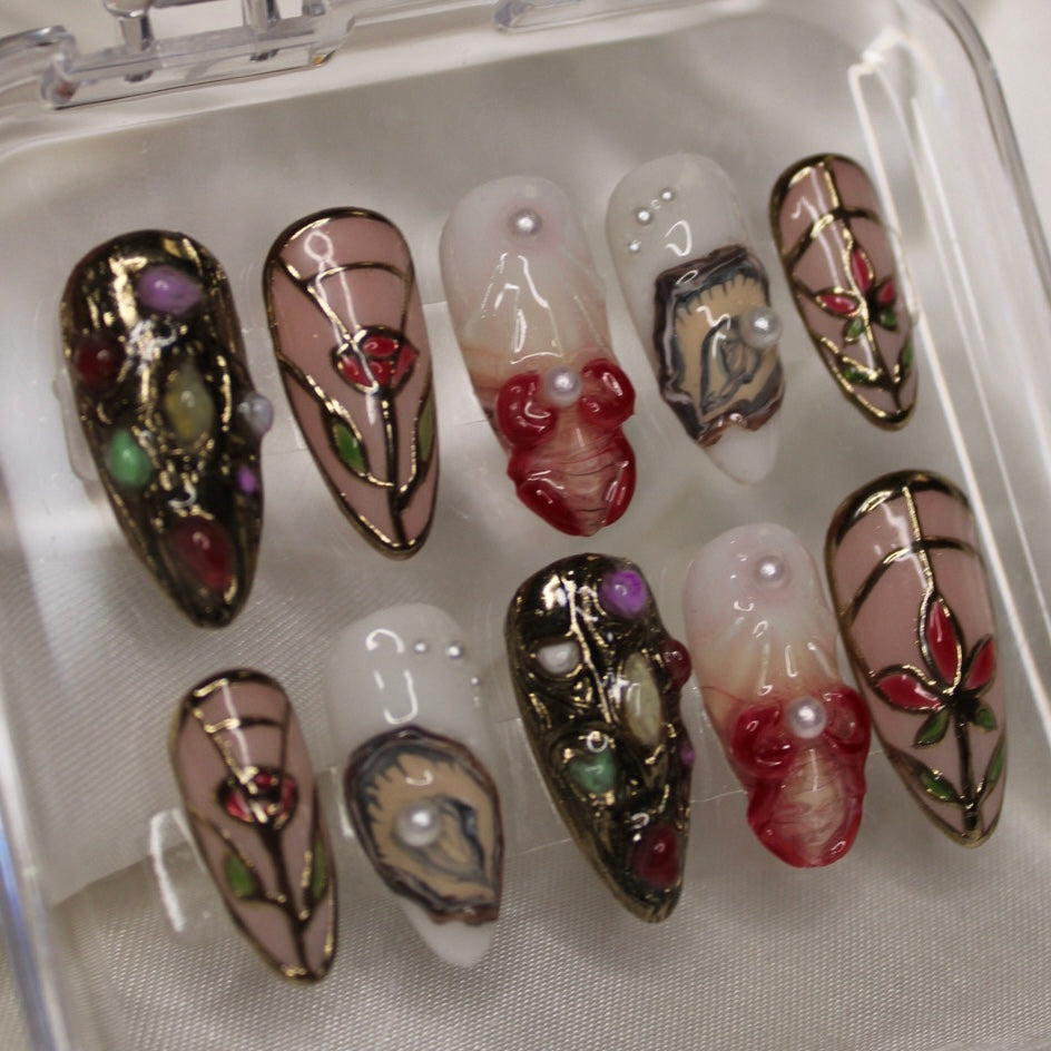 Coastal Glass - Handmade Luxe Press Ons