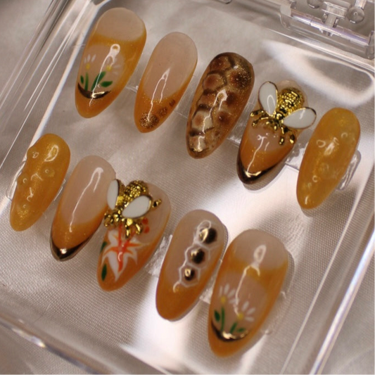 Honey Bee - Handmade Luxe Press Ons